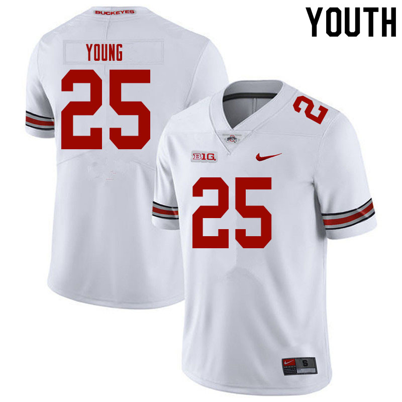 Ohio State Buckeyes Craig Young Youth #25 White Authentic Stitched College Football Jersey